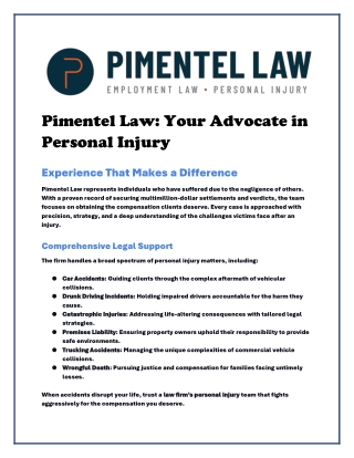 Your Advocate in Personal Injury