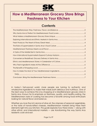 How a Mediterranean Grocery Store Brings Freshness to Your Kitchen