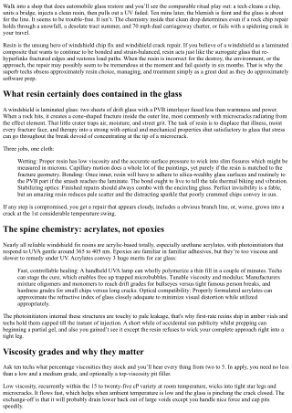 Understanding Resin Technology in Auto Glass Repair