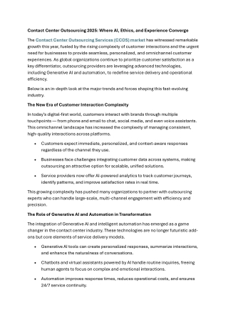 Contact Center Outsourcing Services Market