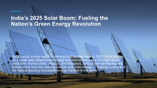 India’s 2025 Solar Boom-Fueling the Nation’s Green Energy Revolution