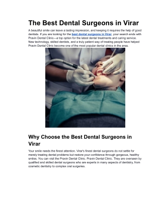 The Best Dental Surgeons in Virar