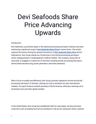 Devi Seafoods