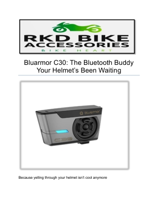 Bluarmor C30 The Bluetooth Buddy Your Helmet’s Been Waiting
