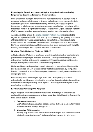 Exploring the Growth and Impact of Digital Adoption Platforms