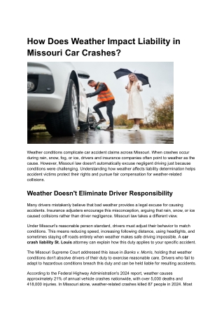 How Does Weather Impact Liability in Missouri Car Crashes_