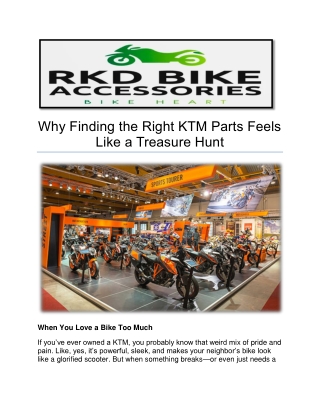 Why Finding the Right KTM Parts Feels Like a Treasure Hunt
