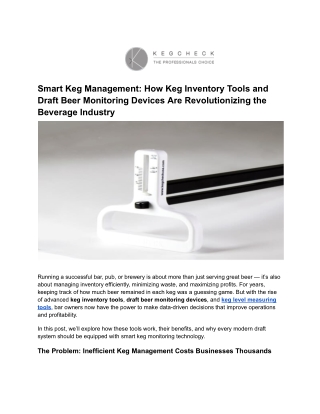 The Ultimate Guide to Keg Inventory Tools, Draft Beer Monitoring Devices
