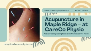 Acupuncture in Maple Ridge at Carecophysio