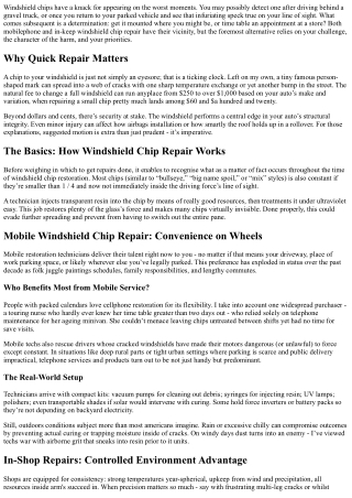 Mobile vs. In-Shop: Where to Get Your Windshield Chips Repaired?