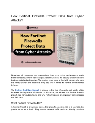 How Fortinet Firewalls Protect Data from Cyber __Attacks
