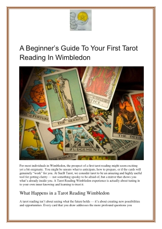 A Beginner’s Guide To Your First Tarot Reading In Wimbledon