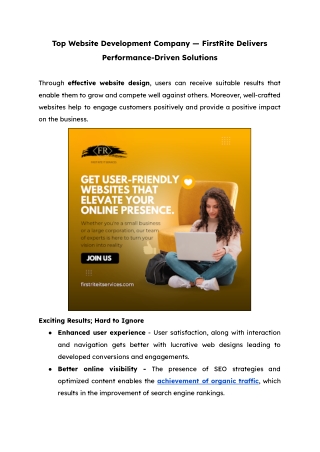 Best Website Development Company | FirstRite IT Services