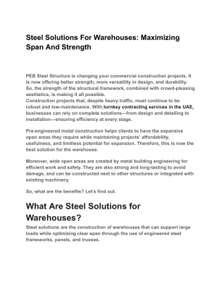 Steel Solutions for Warehouses: Maximizing Span and Strength