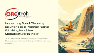 Innovating Sand Cleaning Solutions as a Premier Sand Washing Machine Manufacture