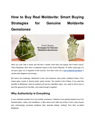 How to Buy Real Moldavite_ Smart Buying Strategies for Genuine Moldavite Gemstones