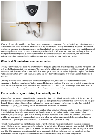 Water Heater Services for New Construction Projects