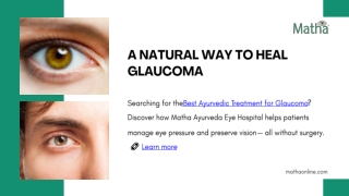 Best Ayurvedic Treatment for Glaucoma | Natural Eye Care Solutions