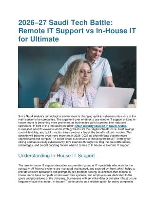 2026–27 Saudi Tech Battle - Remote IT Support vs In-House IT for Ultimate