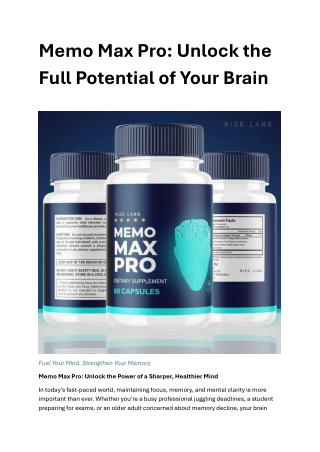 Memo Max Pro