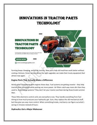 Innovations in Tractor Parts Technology