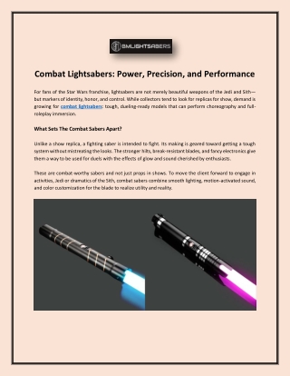 Combat Lightsabers: Power, Precision, and Performance