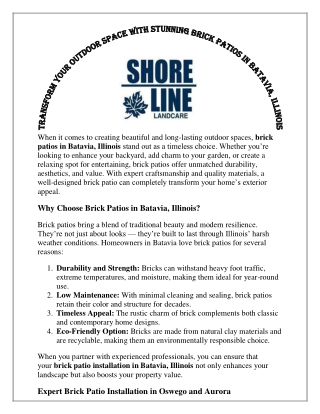 Transform Your Outdoor Space with Stunning Brick Patios in Batavia, Illinois