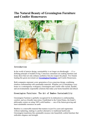 The Natural Beauty of Greenington Furniture and Conifer Homewares-1