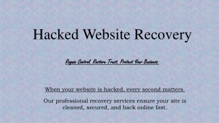 Hacked Website Recovery