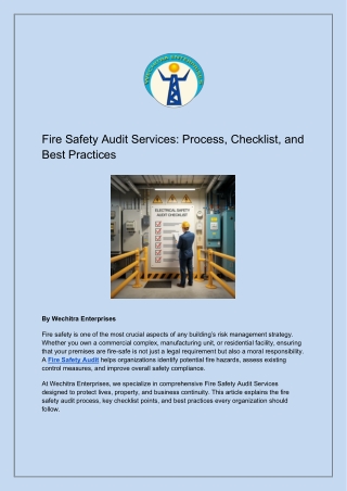 Fire Safety Audit Services Process, Checklist, and Best Practices