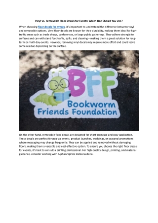 Vinyl vs. Removable Floor Decals for Events: Which One Should You Use?