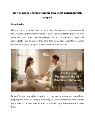 How Massage Therapists in the USA Boost Retention with Prepaid