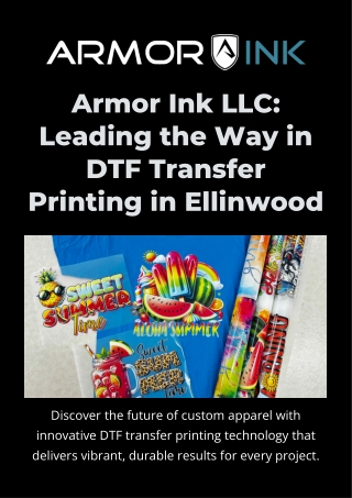 Armor Ink LLC Leading the Way in DTF Transfer Printing in Ellinwood