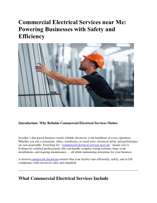 Commercial Electrical Services near