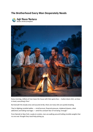 The Brotherhood Every Man Desperately Needs