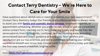 Contact Terry Dentistry – We’re Here to Care for Your Smile