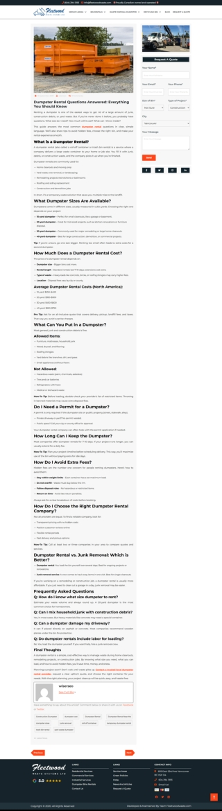 Dumpster Rental Questions Answered Everything You Should Know