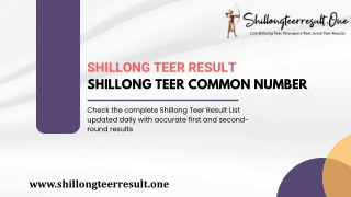 Shillong Teer Common Number