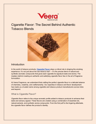 Cigarette Flavor The Secret Behind Authentic Tobacco Blends