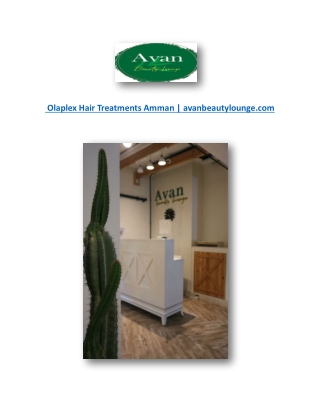 Olaplex Hair Treatments Amman | avanbeautylounge.com
