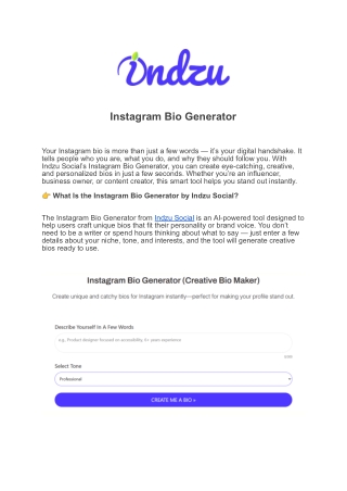 Instagram Bio Generator