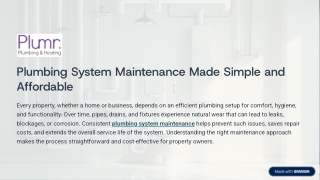 Plumbing System Maintenance Made Simple and Affordable