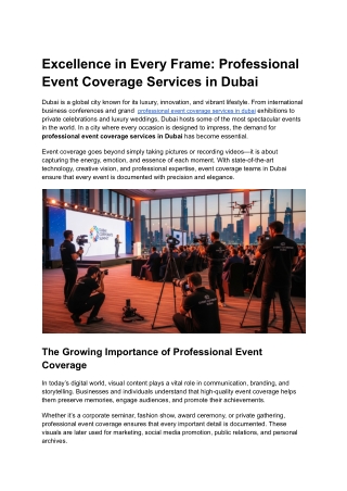 professional event coverage services in dubai
