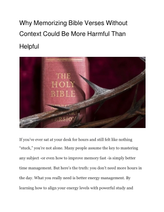 why-memorizing-bible-verses-without-context-could-be-more-harmful-than-helpful