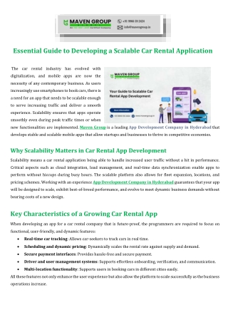 Essential Guide to Developing a Scalable Car Rental Application