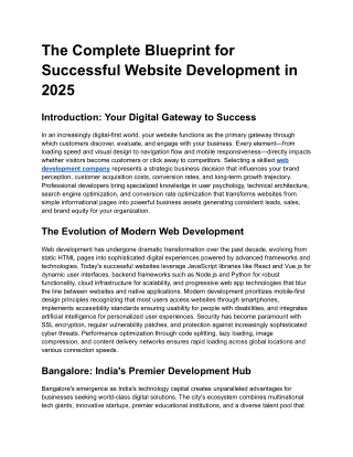 The Complete Blueprint for Successful Website Development in 2025