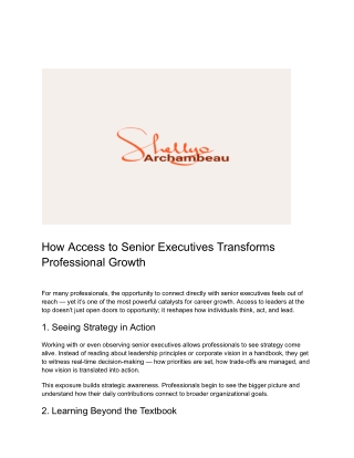 How Access to Senior Executives Transforms Professional Growth