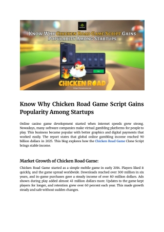 Maximize Your ROI With A Custom Chicken Road Game Clone Script