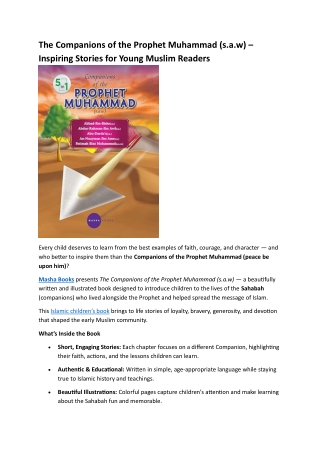 The Companions of the Prophet Muhammad (s.a.w) – Islamic children’s book