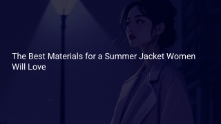 The Best Materials for a Summer Jacket Women Will Love (1)